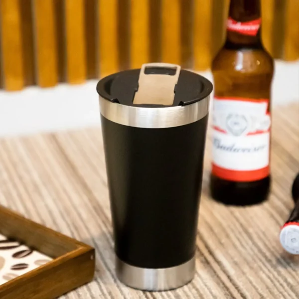 Copo Térmico 473ml Com LÂMPADA E Abridor Inox Para Quente E Gelado - Imagem 2