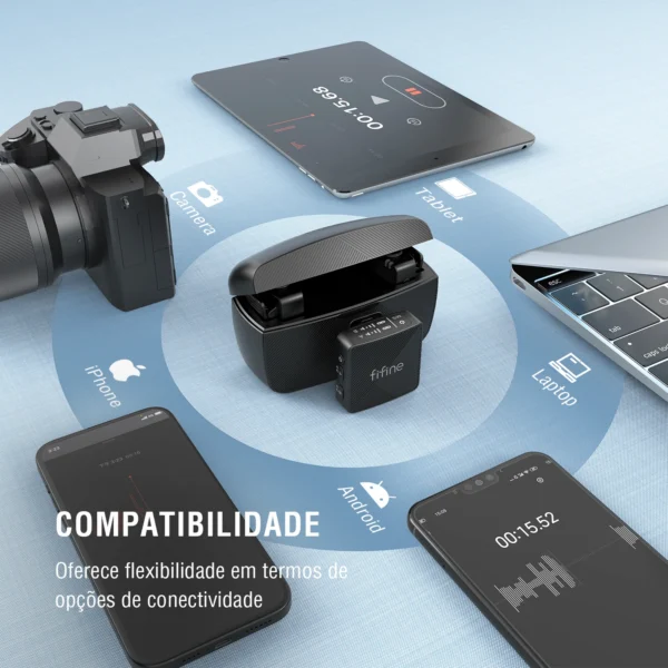 FIFINE M9 Wireless Lavalier Microphone,2 Pack Cordless Lapel - Image 4