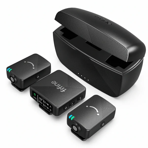FIFINE M9 Wireless Lavalier Microphone,2 Pack Cordless Lapel